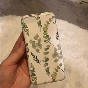 iPhone 6/7/8 white with green plants phone case